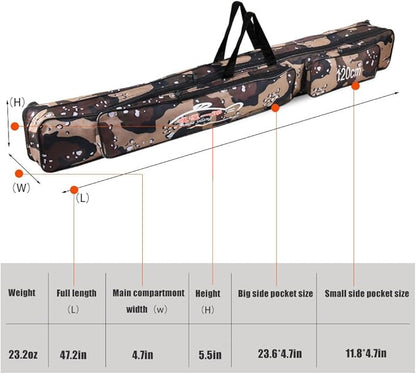 Sougayilang Folding Fishing Rod Case Organizer Pole Storage Bag Rod Reel Tackle Carrier Fishing Rod Bag Fishing Case