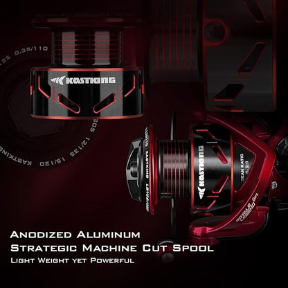 KastKing Royale Legend Fishing Reel - 5.2:1/6.2:1 Gear Ratio Spinning Reel, Up to 22 Lbs of Carbon Drag, 5+1/7+1 Stainless Steel Ball Bearings, Graphite Frame, Asymmetric Spinning Reel Rotor Design