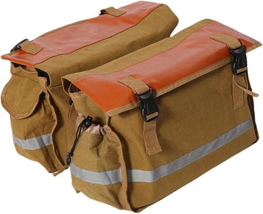 Colaxi Bike Pannier Double Pannier Cycling Side Bags Large Capacity Bike Bags for Rear Rack Bicycle Saddle Bag for Traveling, Dark Brown