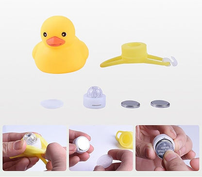 Lovely Yellow Duck Bike Bell, Kids Bike Horn, Rubber Yellow Duck Bicycle Accessories with LED Light - for Kids Toddler Children Adults Sport Outdoor