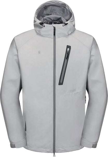 Little Donkey Andy Men's Waterproof Rain Jacket Outdoor Lightweight Rain Shell Coat for Hiking,Golf,Travel