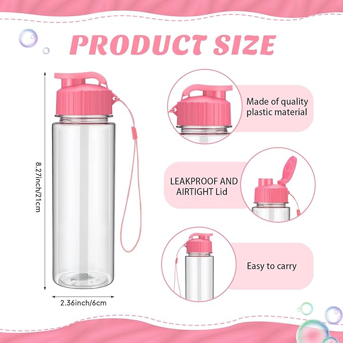 Mifoci 20 Pieces Water Bottle Bulk 17 oz Plastic Water Bottles Bulk Gym Sports Adults Reusable Large Bottles with Leak Proof Flip Top for Party Outdoor(Regular Style,Rose Red)