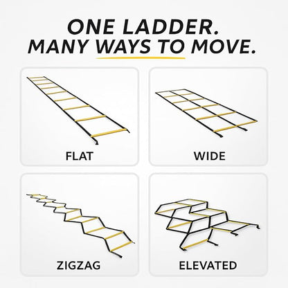 SOFTSOUL Agility Ladder 20ft 12 Rungs Premium Tangle Free Speed Training Equipment for Football Soccer Basketball Footwork Quickness Exercise Workout Drills for Kids Adults Youth Portable