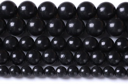 6MM 60PCS Natural Stone Shungite Beads Crystal Loose Beads for Jewelry Making DIY Bracelet