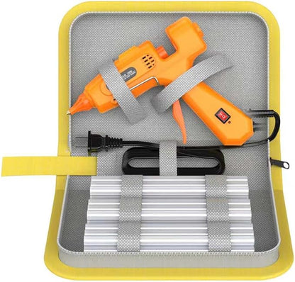 IZIO 100W Professional Hot Glue Gun Kit - Fast Heating, Non-Drip, Anti-Scald Nozzle, Safe & Ergonomic Grip, Includes 21 Glue Sticks (7/16") and Storage Bag - Full Size, Orange