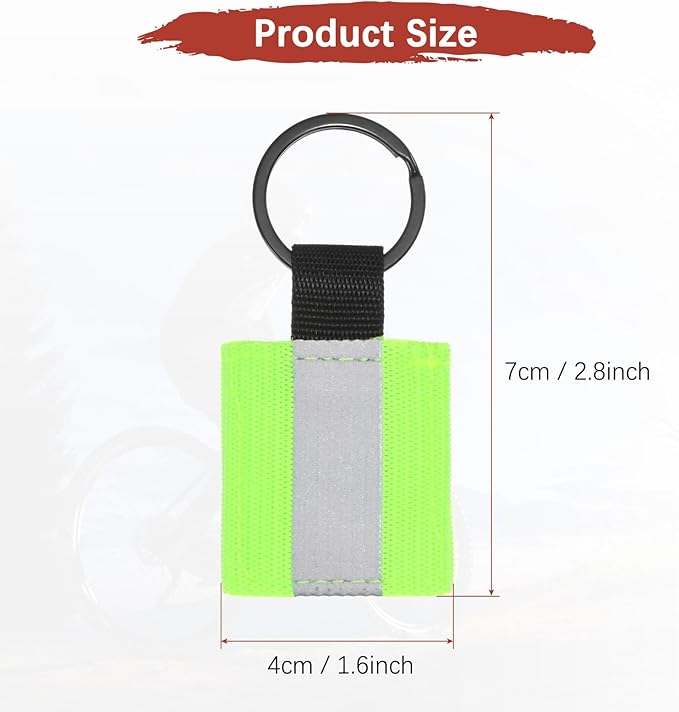 Safety Reflector Pendant, Fabric Reflective Safety Keychain Gear for Backpack & Running & Cycling