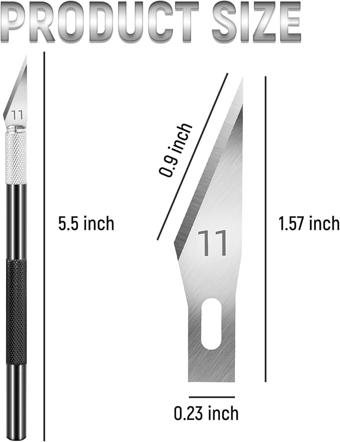 10 Pack Exacto Knife Set, Precision Hobby Knife with Sharp Blades for Crafting, Modeling, Trimming, Stencil Cutting, Wood Carving, Scrapbooking, DIY, and Art Projects (Black)