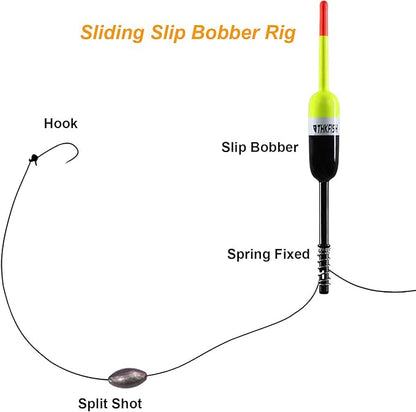 THKFISH Fishing Bobbers Fishing Floats and Bobbers Slip Bobbers for Fishing Balsa Floats Crappie Fishing Bobbers Fixed Bobber (1.5"X0.59"X5.4") (2.5"X0.59"X5.4")