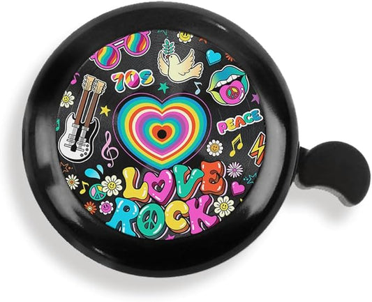 WIRESTER Black Aluminum Round Bike Bell, Classic Ring Bicycle Bell, Bike Accessories Bell Ring for Adults Kids Girls Boys - Dog Cat Animal Cute Records