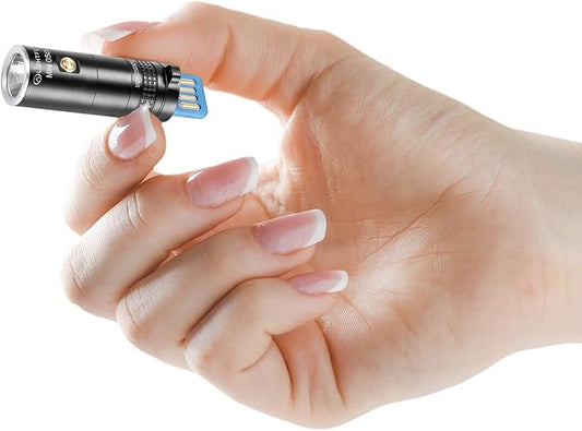 LIGHTFE MINI05 Keychain UV Flashlight Rechargeable Multi Functional MINI UV Light Intelligent Compact 365nm Small Flashlight (Mini05D)