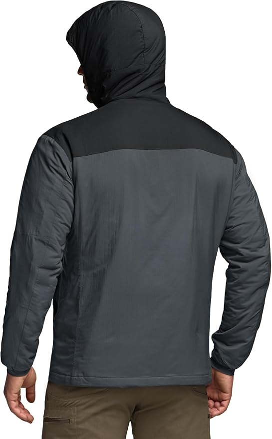 CQR Men's Lightweight Insulated Jacket, Windproof Packable Water Resistant Warm Active Coat for Hiking Work Outdoor Tactical