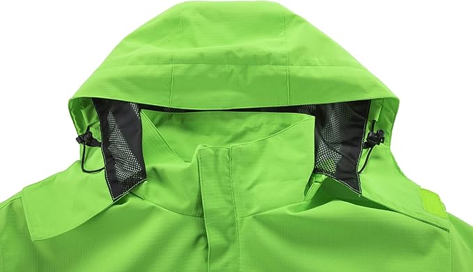 OTU Men's Lightweight Waterproof Hooded Rain Jacket Outdoor Raincoat Shell Jacket for Hiking Travel