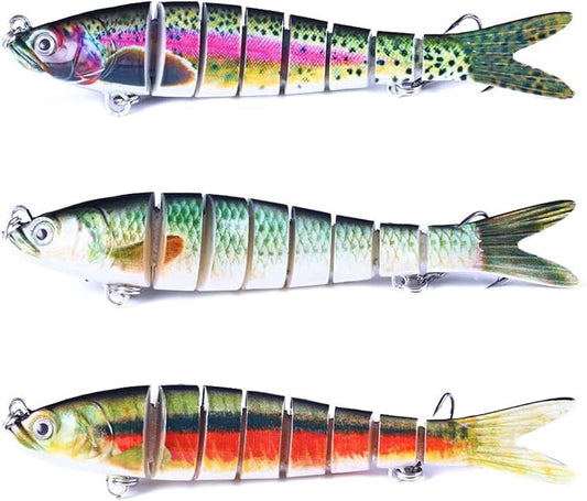 Atibin Multi Jointed Fishing Lure Bass Slow Sinking Swim Bait Bass Bionic Saltwater Fishing Lures Freshwater Realistic Topwater