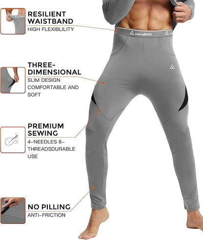 CL convallaria Thermal Underwear Long Johns Set Mens Winter Gift Hunting Gear Sport Base Layer Bottom Top