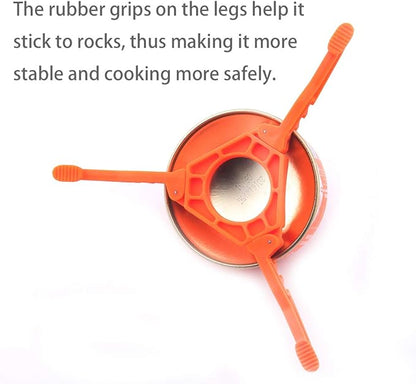 Fuel Can Stabilizer Canister Stand Gas Tank Bracket Stove Standard Bottle Shelf Tripod Folding Canister Stand (Orange)