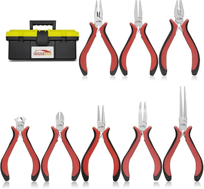 8 Packs Jewelry Pliers Set, Jewelry Making Tools with Needle Nose Pliers, Wire Cutters, Round Nose pliers, Bent Nose Plier