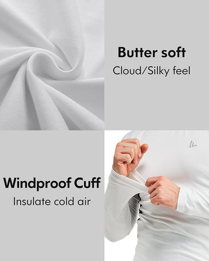 CL convallaria 2 Pack Mens Thermal Underwear Fleece Lined Long Johns Winter Base Layer Cold Weather Hunting Gear