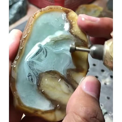 𝐋𝐮𝐨 𝐤𝐞 10 Pcs Inverted Trapezoidal Shape Diamond Burr - 3/32'' Shank Diamond Burs Stone Carving Bits for Rotary Tools