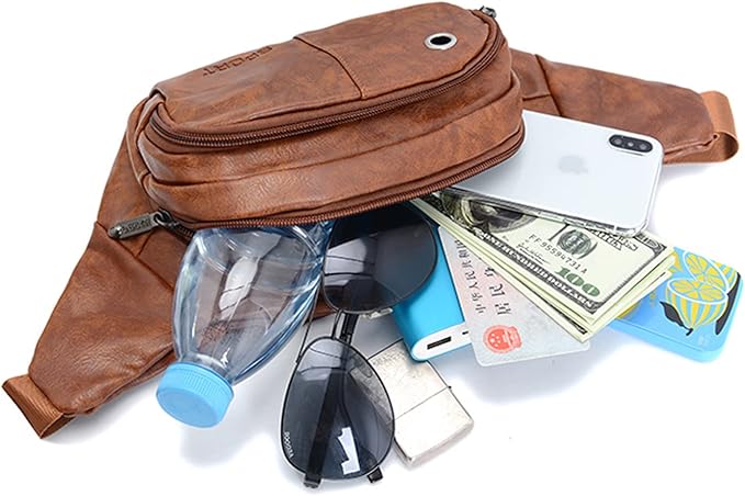 DAITET Crossbody Fanny Pack for Men&Women,Large Waist Bag & Hip Bum Bag with Adjustable Strap for Outdoors Workout Traveling Casual Running Hiking Cycling