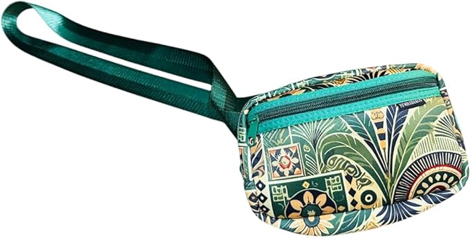 Yewande&co Neoprene Fanny Pack Belt Bag – Lightweight Waterproof Waist Bag with Adjustable Strap, 3 Zippered Pockets, Crossbody Belt Bag for Travel, African Design Crossbody Bags (Palms)