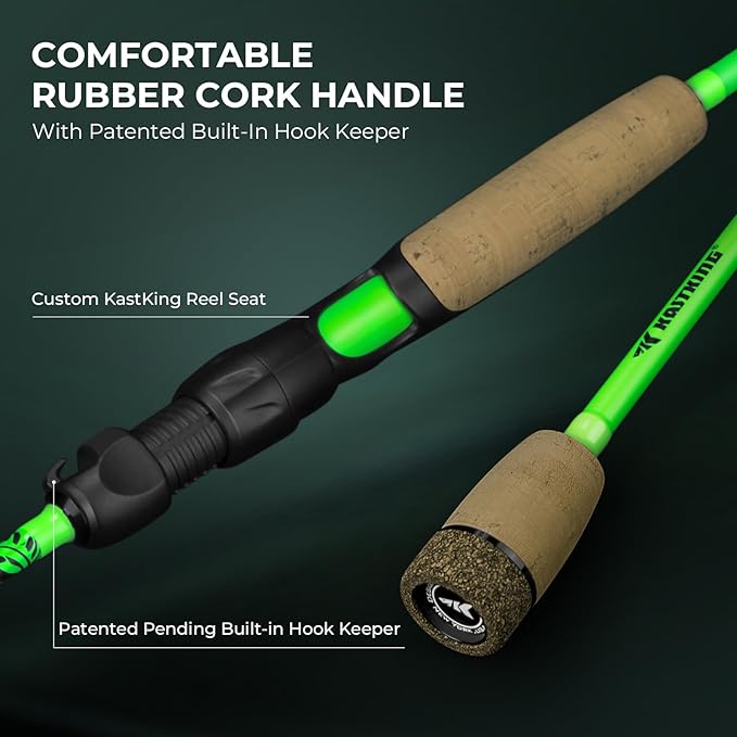 KastKing Zephyr Dual-tip Fishing Rod & Reel Combo, Dual Tips Section for Different Powers, IM6 Graphite 2Pc Blanks, KastFlex Technology, Rubber Cork Handle, Integrate Hook Keeper, 8 Models