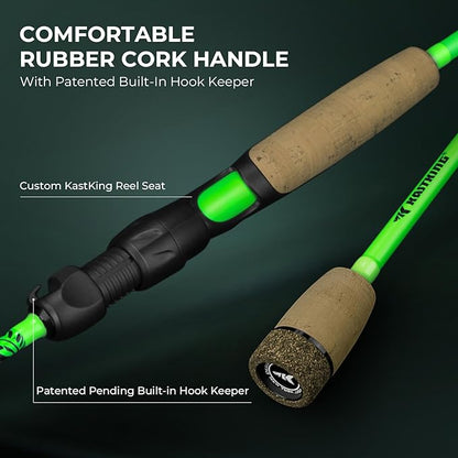 KastKing Zephyr Dual-tip Fishing Rod & Reel Combo, Dual Tips Section for Different Powers, IM6 Graphite 2Pc Blanks, KastFlex Technology, Rubber Cork Handle, Integrate Hook Keeper, 8 Models