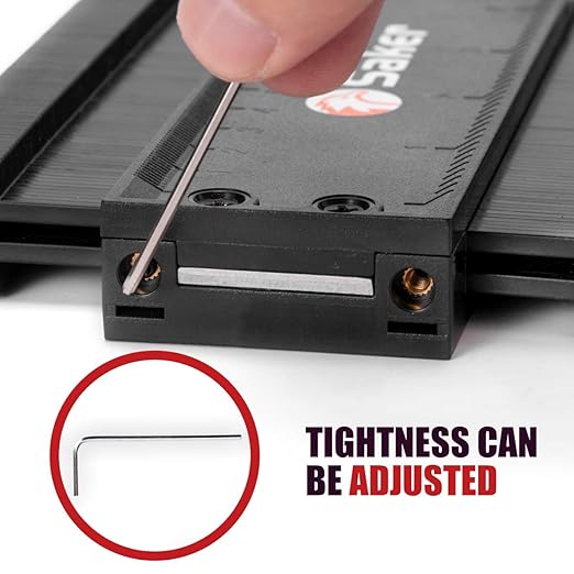 Saker Contour Duplication Gauge-Adjustable Lock -Precisely Copy Irregular Shape -Irregular Welding Woodworking Tracing - Must Have Tool for DIY Handyman, Construction(10 Inch+5 Inch) (Black)