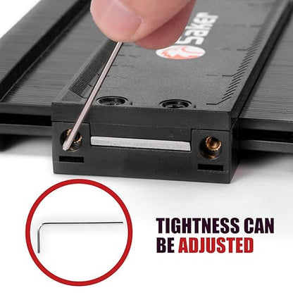 Saker Contour Duplication Gauge-Adjustable Lock -Precisely Copy Irregular Shape -Irregular Welding Woodworking Tracing - Must Have Tool for DIY Handyman, Construction(10 Inch+5 Inch) (Black)