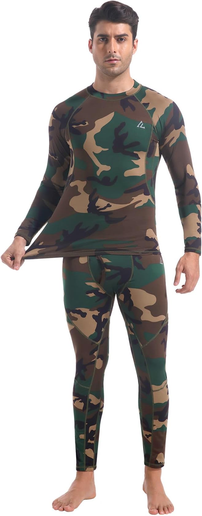 CL convallaria Mens Thermal Underwear Set with Fly Long Johns Base Layer Winter Hunting Gear Sport Top and Bottom
