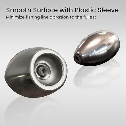 Pristis 12 pcs Tungsten Fishing Weights, Compact Bullet Sinkers Kit for Fishing line, Drop Shot Texas Carolina Rig Hook Weight for Bass Walleye Perch Trout Crappie Bait