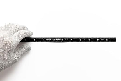 PEC Tools 12-Inch Mechanic's Flexible Ruler, 1/50" Thick X 1/2" Wide, High Contrast, Measuring Accuracy 1/32", 1/64", 1/10" and 1/50" Scales, Made in USA