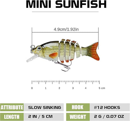 TRUSCEND Easy Catch Swimmax, Magic Noisy Turbulent Wiggling and Vibrating Actions for More Bites, Segmented Swimbait Jointed by Dyneema Strongest Fiber, Lifelike Fishing Lures for Relax Family Fishing