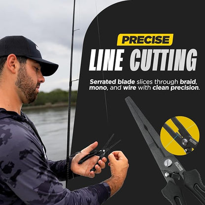 Beyond Fishing QuickRig Fishing Pliers – Multifunction Stainless Steel Split Ring Pliers for Fishing with Line Cutter & Crimper – Corrosion Resistant & Spring Loaded Design