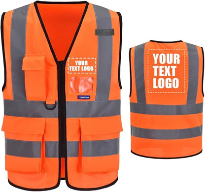 A-SAFETY High Visibility Reflective Safety Vest Customize Logo (XS-8XL)