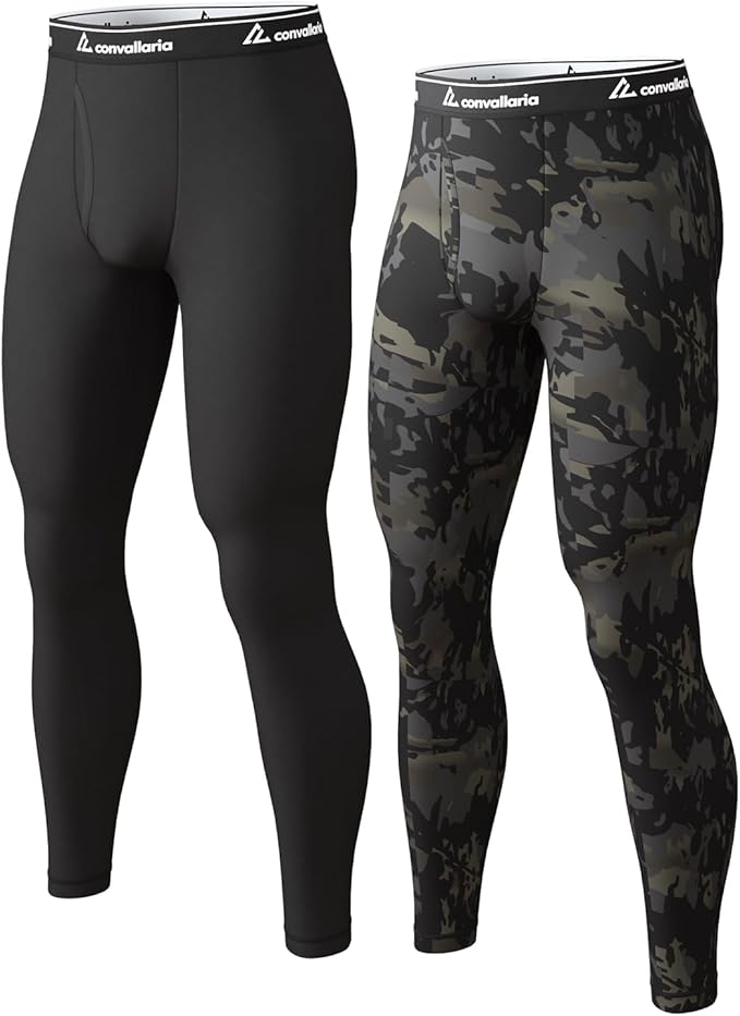 Men's Thermal Pants Fleece Lined Long Johns Compression Bottom Athletic Base Layer Cold Weather Gear 1 2 4 Pcs