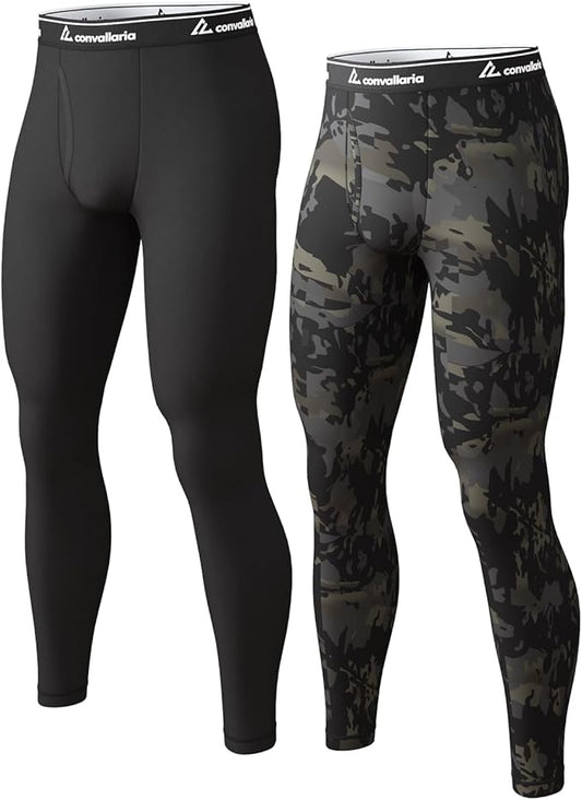 Men's Thermal Pants Fleece Lined Long Johns Compression Bottom Athletic Base Layer Cold Weather Gear 1 2 4 Pcs