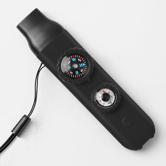 Emergency Survival Safety Whistle，Whistle for Kids with Lanyard,Compass,Thermometer,Ideal for Kayaking, Boating, Hiking, Camping, Climbing