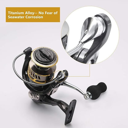 SAN LIKE Spinning Fishing Reel, Saltwater & Freshwater Fishing Reel 40.5 Lbs Max Drag - 7+1 BB Ball Bearing 5.2:1 Gear Ratio