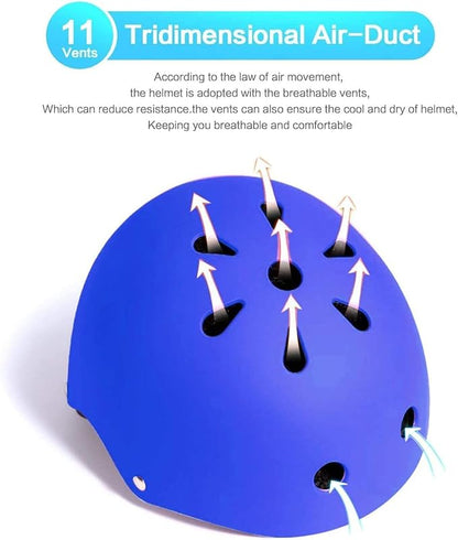 Adjustable Helmet for Ages 3-16 Kids Toddler Boys Girls Youth,Protective Gear with Elbow Knee Wrist Pads for Multi-Sports Skateboarding Bike Riding Scooter Inline skatings Longboard Roller Skate