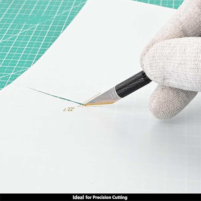 EHDIS Precision Craft Hobby Knife Blades # 11 Titanium Coated Blade Refill Hobby Art Blades Cutting Tool with Storage Case for Craft, Hobby, Scrapbooking, Stencil-20 Pack (Pack of 40)