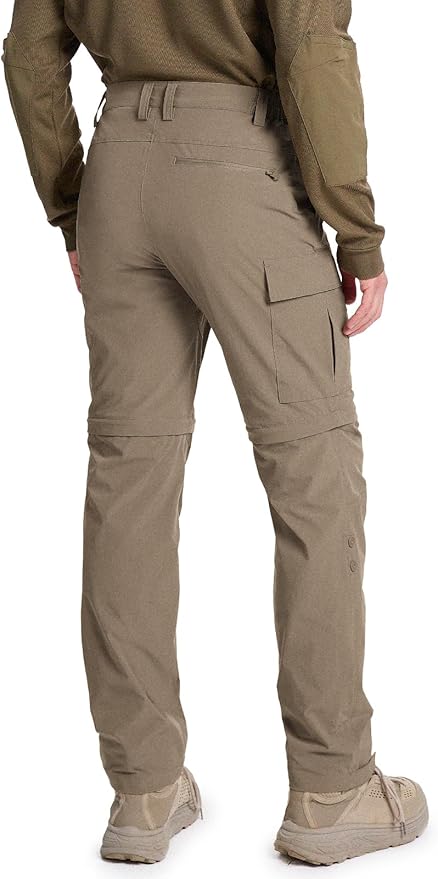 Moosehill Men's-Hiking-Pants Convertible Quick-Dry Water-Resistant Lightweight Zip-Off Outdoor with 5 Deep Pockets