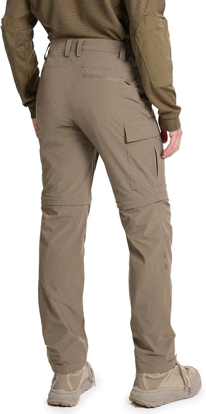 Moosehill Men's-Hiking-Pants Convertible Quick-Dry Water-Resistant Lightweight Zip-Off Outdoor with 5 Deep Pockets
