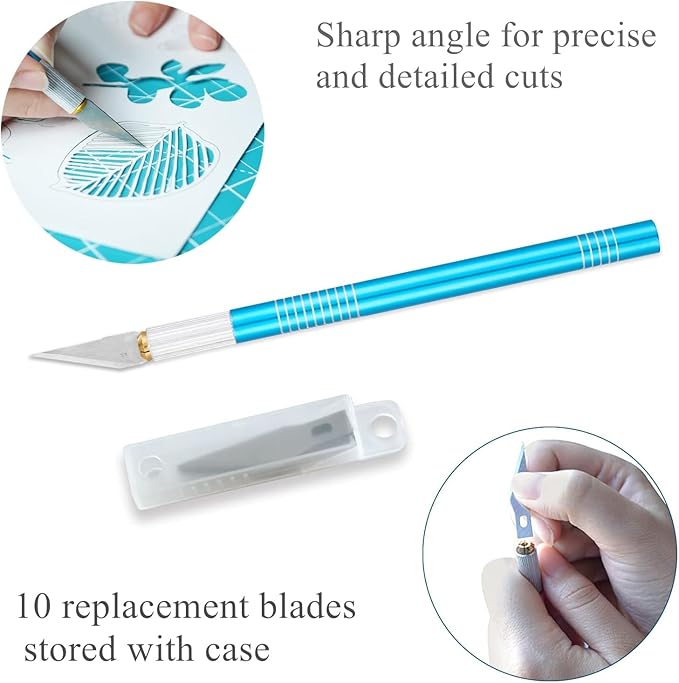 Rotary Cutter Set - Quilting Kit incl. 45mm Fabric Cutter, 5 Replacement Blades, A1 Cutting Mat, Acrylic Quilting Ruler and Sewing Clips, Craft Knife Set, Ideal for Crafting, Sewing, Patchworking