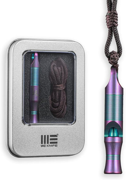 WeKnife Emergency Whistle Survival Loud, Titanium Outdoor Safety Whistle Survival Shrill Loud Blast with Paracord for Kayak, Life Vest, Jacket, Boating, Fishing,Camping, Hiking, Hunting, Coyote