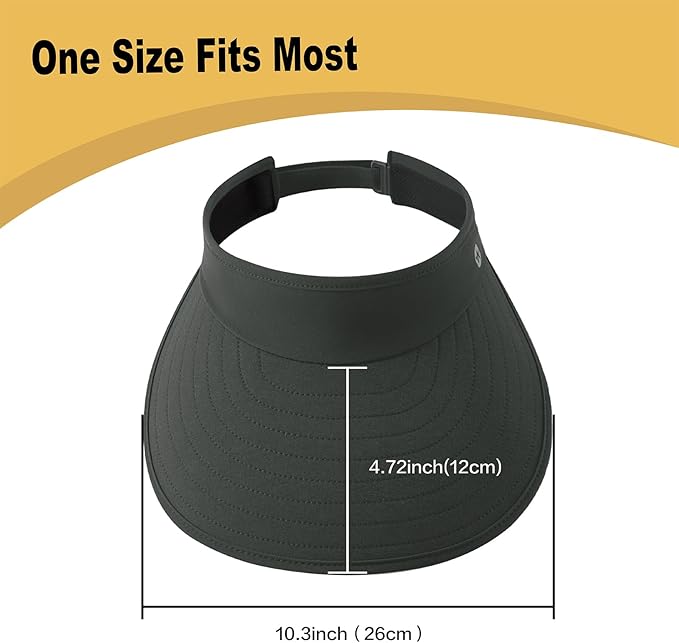 WANDER Sun Visor Hats for Women Wide Brim UV Protection Adjustable Large Golf Beach Cap Packable Travel Sport Visor
