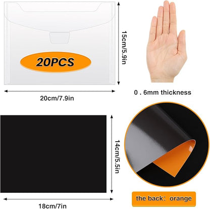 40 PCS Stamp and Die Storage Bag and Rubber Magnetic Sheets, Die Storage Set for Storage Die Cutting, DIY Scrapbooking