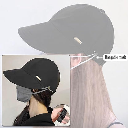 huablo]UPF 50+Womens Sun Hat UV Protection Hiking Fishing Hats Wide Brim Hat Adjustable Ponytail Packable Sun Cap