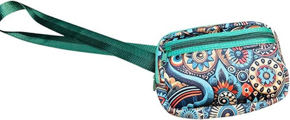 Yewande&co Neoprene Fanny Pack Belt Bag – Lightweight Waterproof Waist Bag with Adjustable Strap, 3 Zippered Pockets, Crossbody Belt Bag for Travel, African Design Crossbody Bags (Campfire)