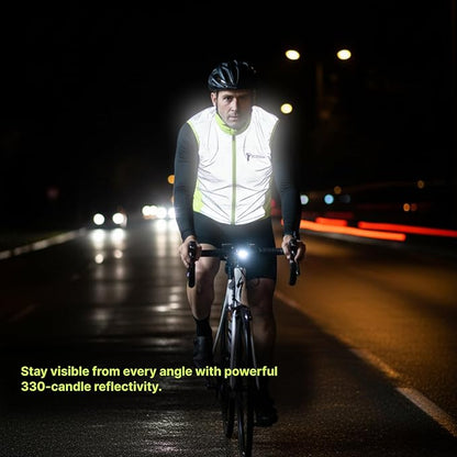 ReflecToes Reflective Safety Vest for Night Visibility – Hi Vis Running & Cycling Gilet – Lightweight, Breathable Outer Layer