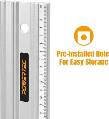 POWERTEC 38 Inch Machinist Aluminum Straight Edges and 3pc L Square, for Checking Surface Warp, Marking/Scribing Lines - Used w/Feeler Gauges for Automotive Repairs, Cylinder Head Checks (72113)